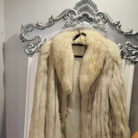 Authentic blue silver fox fur coat jacket mint condition size 8 - Picture 4 of 9